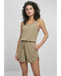Noi overál // Urban classics Ladies Short Sleevless Modal Jumpsuit khaki