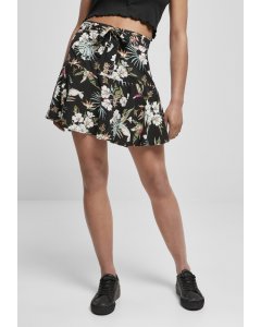 Női szoknya // Urban classics Ladies Viscose Mini Skirt black tropical