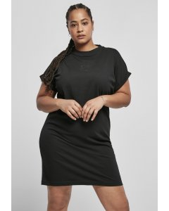 Női ruha // Urban classics  Ladies Cut On Sleeve Printed Tee Dress black/black