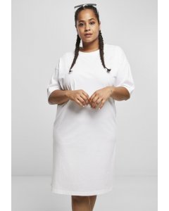 Női ruha // Urban classics  Ladies Organic Oversized Slit Tee Dress white
