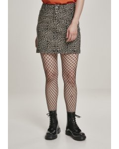 Női szoknya // Urban classics Ladies AOP Twill Mini Skirt grey leo