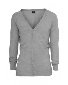 Férfi pulóver gombok // Urban Classics Knitted Cardigan grey