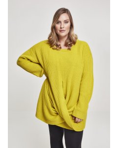 Női szvetter  // Urban classics Ladies Wrapped Sweater lemonmustard
