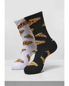 Zoknik // Merchcode Pizza Slices Socks 2-Pack black/white