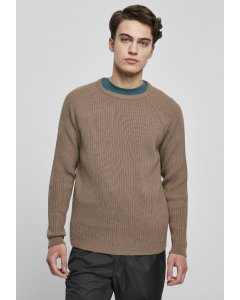Urban Classics / Ribbed Raglan Sweater darkkhaki