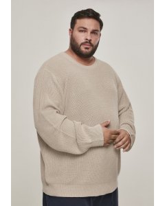 Férfi pulóver // Urban classics Cardigan Stitch Sweater darksand