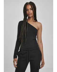 Női póló hosszú ujjú // Urban classics Ladies Asymmetric Longsleeve black
