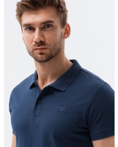 Men's plain polo shirt S1374 - navy