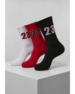 Zoknik // Mister tee 23 Socks 3-Pack white/black/red