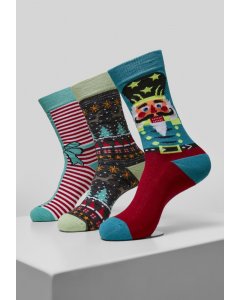 Zoknik // Urban classics Christmas Nutcracker Socks 3-Pack multicolor