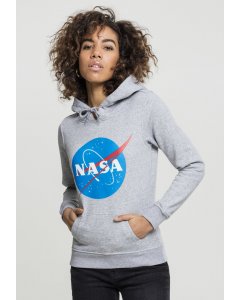 Női pulóver  // Mister Tee Ladies NASA Insignia Hoody heather grey