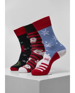 Zoknik // Urban classics Santa Ho Christmas Socks 3-Pack multicolor