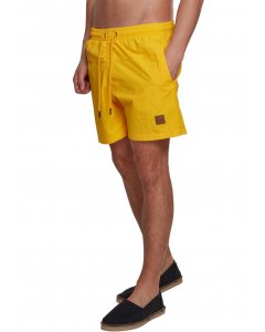Férfi fürdőruha // Urban Classics Block Swim Shorts chrome yellow