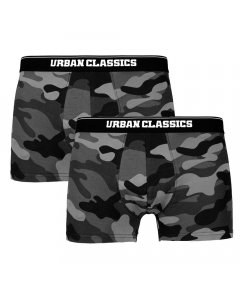 Ökölvívók // Urban Classics 2-Pack Camo Boxer Shorts dark camo