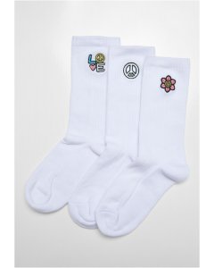 Urban Classics / Peace Icon Socks 3-Pack white