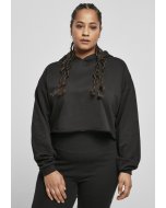 Női pulóver derék // Urban classics Ladies Oversized Cropped Hoody black