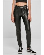 Nadrág // Urban Classics / Ladies Mid Waist Synthetic Leather Pants black