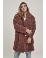 Női kabát // Urban classics Ladies Oversized Sherpa Coat darkrose