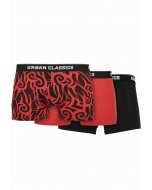Ökölvívók // Urban classics Organic Boxer Shorts 3-Pack tribal aop+popred+black