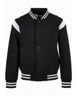Gyerek dzseki // Urban Classics / Boys Inset College Sweat Jacket black/white