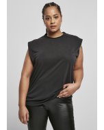 Női póló hosszú // Urban classics Ladies Modal Padded Shoulder Tank black