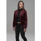 Női dzseki // Urban classics Ladies Diamond Quilt Velvet Jacket burgundy