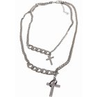 Urban Classics / Various Chain Cross Necklace silver