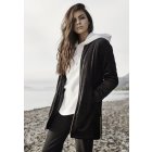 Női dzseki // Urban classics Ladies Long Velvet Jacket black