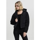 Női derékig érő dzseki // Urban classics Ladies Hooded Oversized Puffer Jacket black
