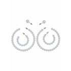 Fülbevalók // Urban Classics / Pearl Hoop Earring 3-Pack gold
