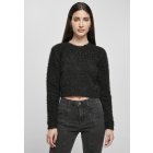 Női szvetter  // Urban Classics Ladies Cropped Feather Sweater black