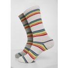 Zoknik // Urban classics Rainbow Stripes Socks 2-Pack grey/white