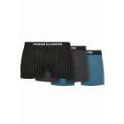 Ökölvívók // Urban classics Organic Boxer Shorts 3-Pack pinstripe aop+charcoal+jasper