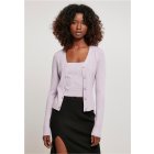 Női  pulóver kardigán // Urban Classics Ladies Short Rib Knit Cardigan lilac