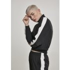 Női dzseki // Urban Classics Ladies Short Striped Crinkle Track Jacket blk/wht
