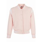 Urban Classics / Girls Inset College Sweat Jacket pink/white