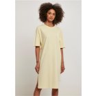 Női ruha // Urban Classics Ladies Organic Oversized Slit Tee Dress softyellow