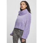 Urban Classics / Ladies Short Chenille Turtleneck Sweater lavender