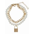 Nyaklánc // Urban Classics / Padlock Pearl Layering Bracelet gold