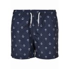 Férfi fürdőruha // Urban Classics / Boys Pattern Swim Shorts anchor/navy