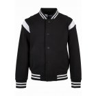 Urban Classics / Boys Inset College Sweat Jacket black/white