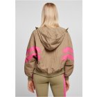 Női dzseki // Urban Classics Ladies Crinkle Batwing Jacket khaki/brightviolet