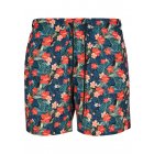 Férfi fürdőruha // Urban Classics Pattern Swim Shorts blk/tropical