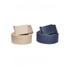 Urban Classics / Colored Buckle Canvas Belt 2-Pack sand/navy