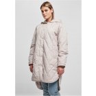 Urban Classics / Ladies Oversized Diamond Quilted Hooded Coat warmgrey