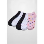 Urban Classics / No Show Socks Rainbow Dots 5-Pack white/black/hibiskuspink